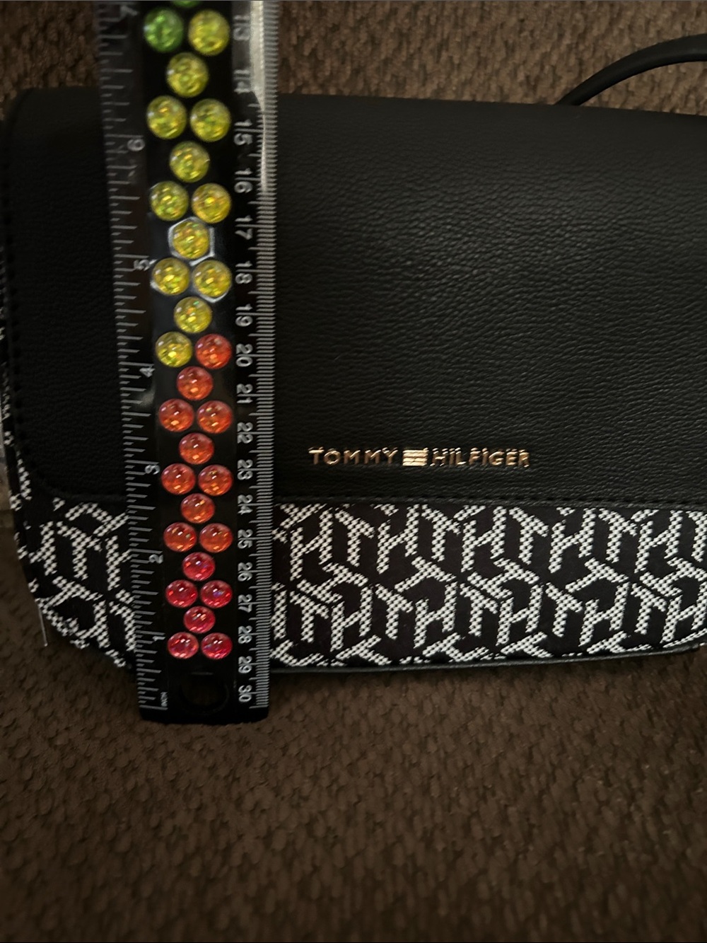 Tommy Hilfiger Black and White Monogram Crossbody Bag - Picture 6 of 8